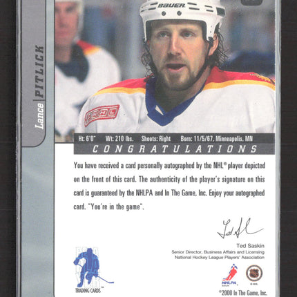 2001 In The Game Signature Series Lance Pitlick #89 auto Auto