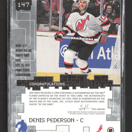 1999 In The Game Millennium Signature Series Denis Pederson #147 auto gold