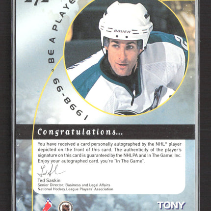 1998 Be A Player Tony Granato #272 auto Auto