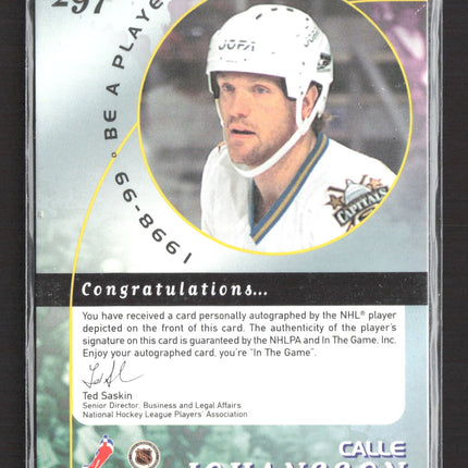 1998 In The Game Be A Player Calle Johansson #297 auto Auto