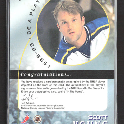 1998 In The Game Be A Player Scott Young #278 auto Auto
