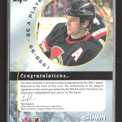 1998 Be A Player Shawn McEachern #248 auto Auto