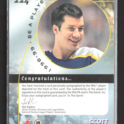 1998 Be A Player Scott Walker #224 auto Auto