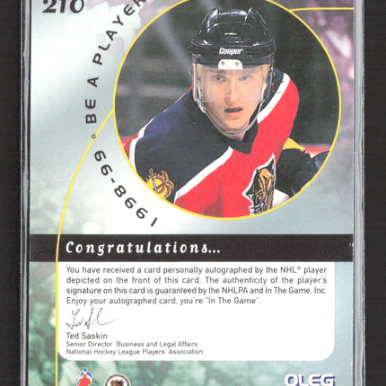 1998 Be A Player Oleg Kvasha #210 auto Auto