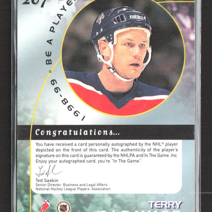 1998 Be A Player Terry Carkner #207 auto Auto