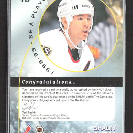 1998 Be A Player Shaun Van Allen #245 auto Auto