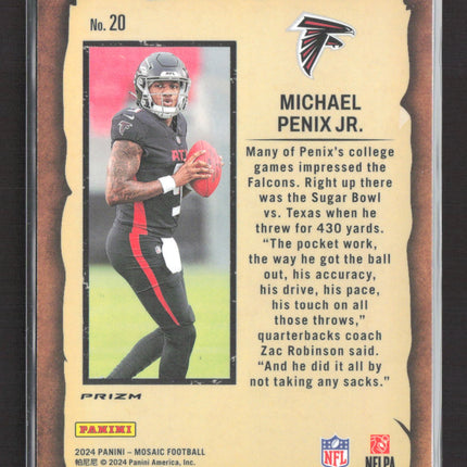 2024 Panini Mosaic Prizm Notoriety Michael Penix Jr. #20 RC