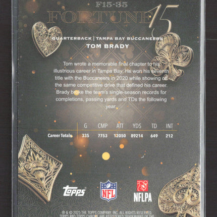 2025 Topps Chrome Fortune 15 Tom Brady #F15-35