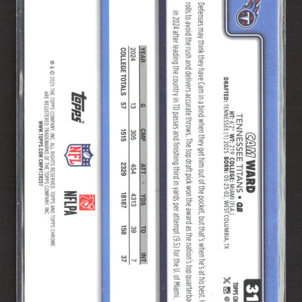 2025 Topps Chrome Cam Ward #314 RC