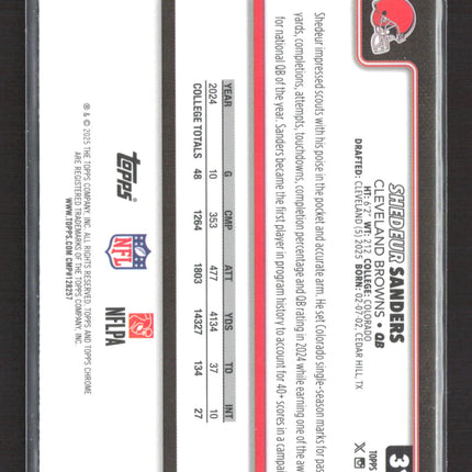 2025 Topps Chrome Shedeur Sanders #315 RC
