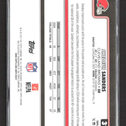 2025 Topps Chrome Shedeur Sanders #315 RC