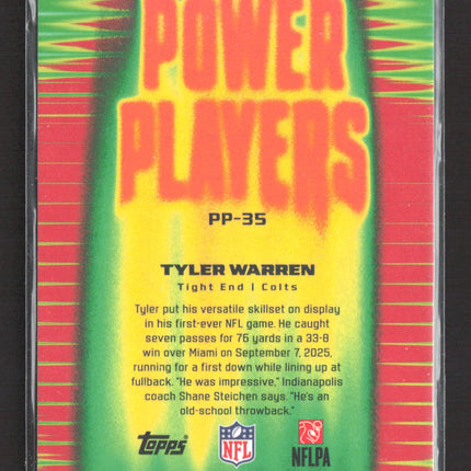 2025 Topps Chrome Power Players Tyler Warren #PP-35 RC