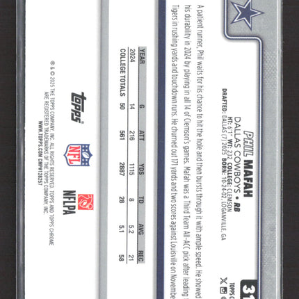2025 Topps Chrome Phil Mafah #310 Pink Wave RC /250