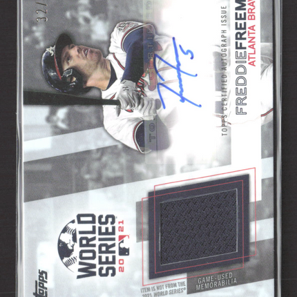 2022 Topps World Series Champion Autograph Relic Freddie Freeman #WCAR-FF 32/50
