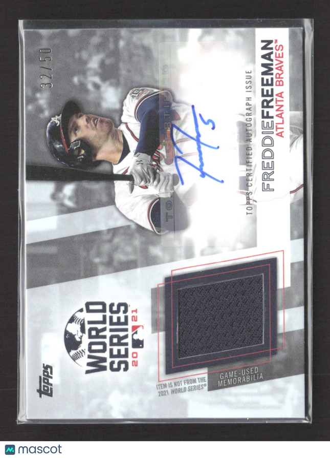 2022 Topps World Series Champion Autograph Relic Freddie Freeman #WCAR-FF 32/50
