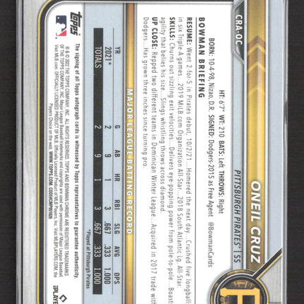 2022 Topps Bowman Chrome Oneil Cruz #CRA-OC RC auto