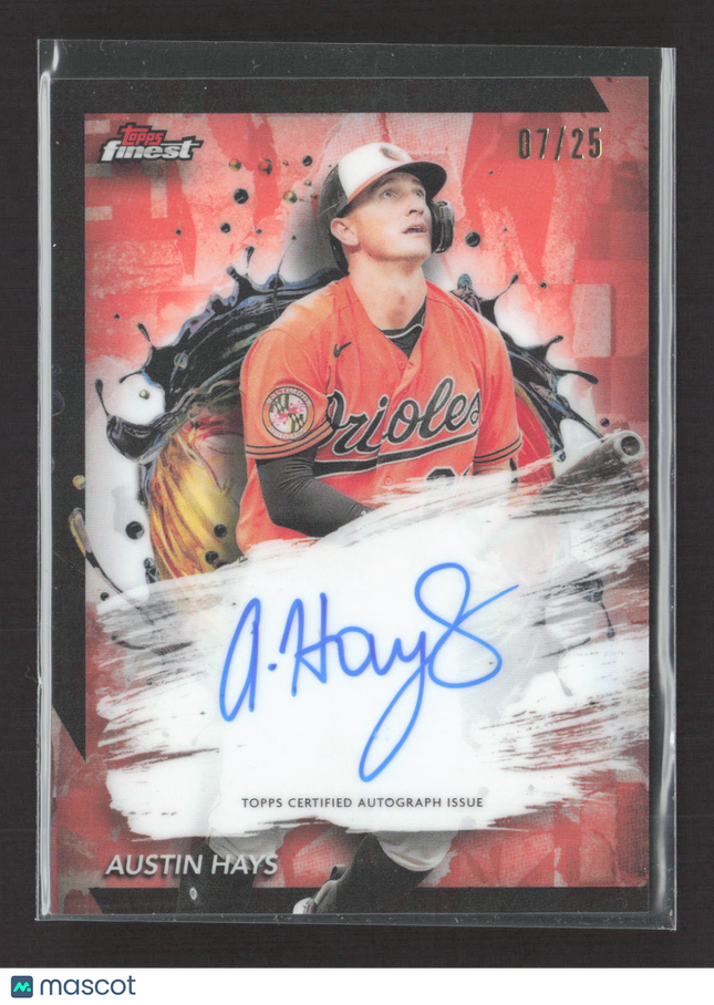 2024 Topps Finest Austin Hays #FA-AH orange auto 07/25