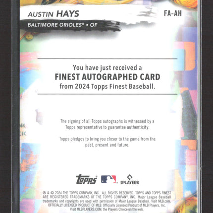 2024 Topps Finest Austin Hays #FA-AH orange auto 07/25