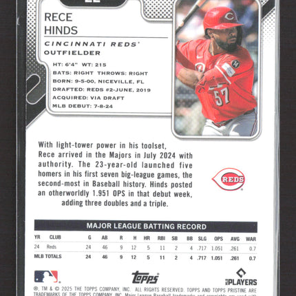 2025 Topps Pristine Rece Hinds #22 RC