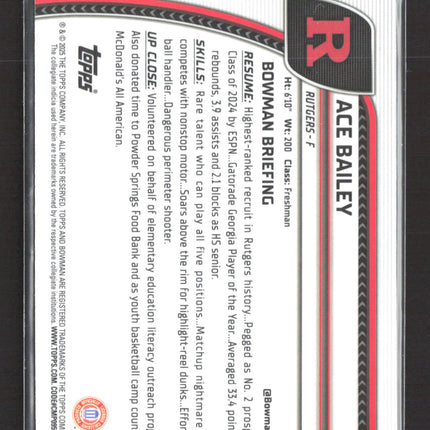 2025 Bowman Chrome University Ace Bailey #1