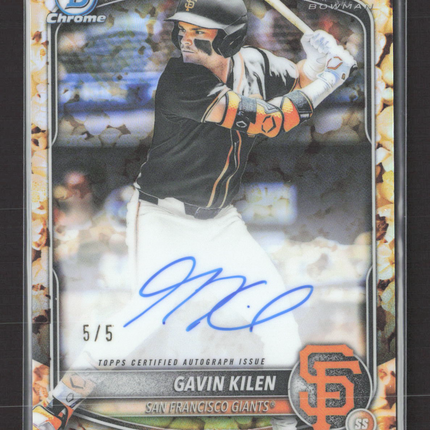 2025 Topps Bowman Chrome Gavin Kilen #CPA-GK Popcorn 5/5 auto