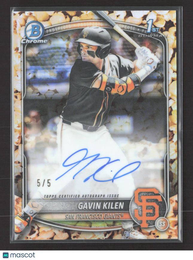 2025 Topps Bowman Chrome Gavin Kilen #CPA-GK Popcorn 5/5 auto