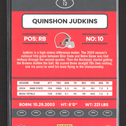 2025 Panini Donruss Optic Quinshon Judkins #12 RC