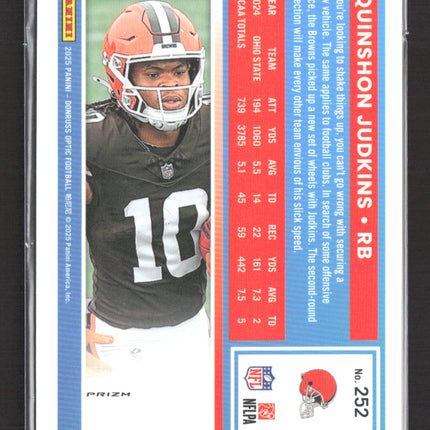 2025 Panini Donruss Optic Football Quinshon Judkins #252