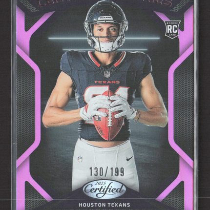 2025 Panini Certified Certified Rookies Jayden Higgins #CRK-JHS Pink RC 130/199