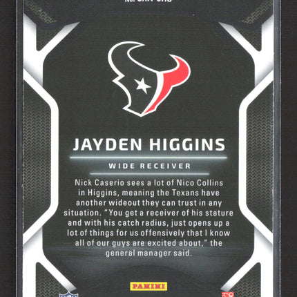 2025 Panini Certified Certified Rookies Jayden Higgins #CRK-JHS Pink RC 130/199