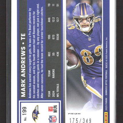 2025 Panini Donruss Optic Prizm Mark Andrews #199 Blue 175/349