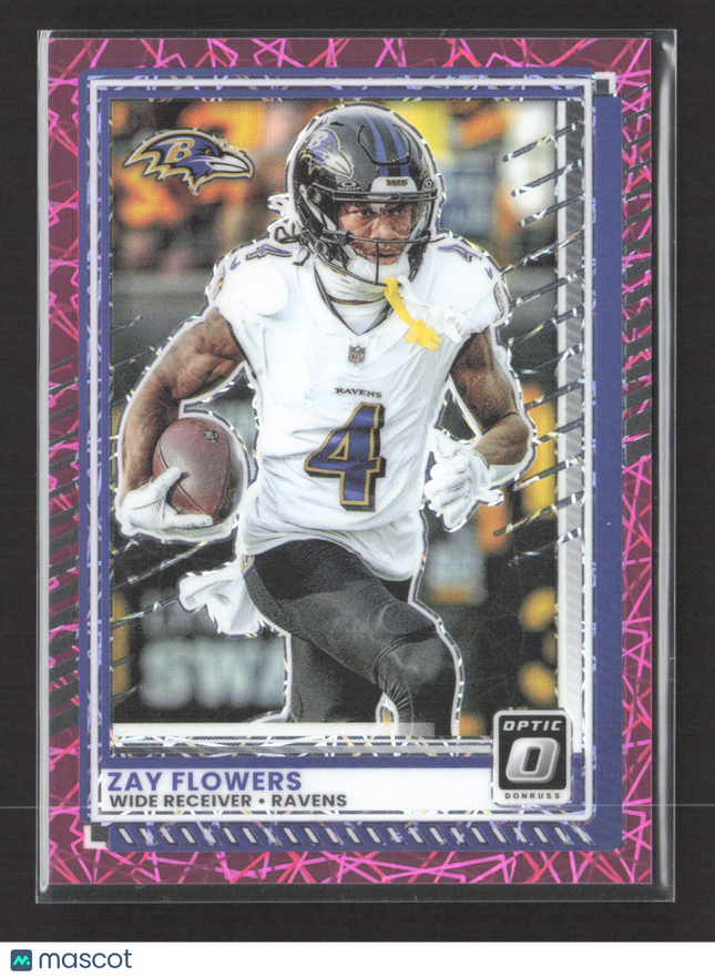 2025 Panini Donruss Optic Prizm Zay Flowers #120 Pink Velocity 86/99