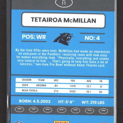2025 Panini Donruss Optic Tetairoa McMillan #11 Blue RC