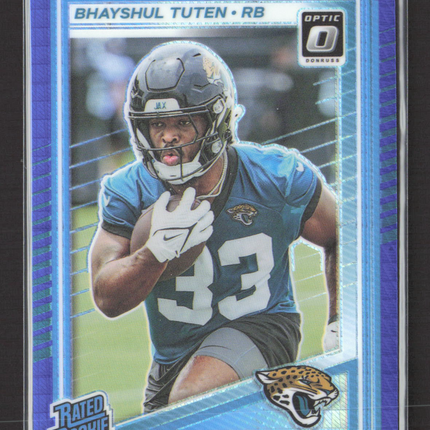 2025 Panini Donruss Optic Prizm Bhayshul Tuten #272 Purple Velocity