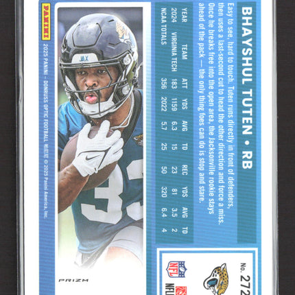 2025 Panini Donruss Optic Prizm Bhayshul Tuten #272 Purple Velocity