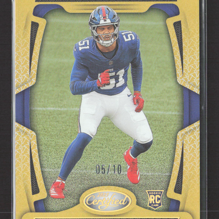 2025 Panini Certified Abdul Carter #165 Gold RC 05/10