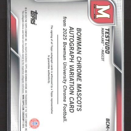 2025 Bowman University Chrome Football Testudo #BCM-MAR Auto /25 1st Bowman