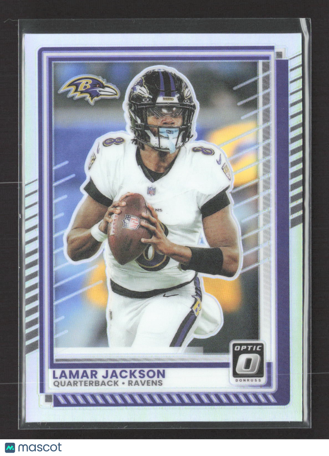 2025 Panini Donruss Optic Prizm Lamar Jackson #80 Silver