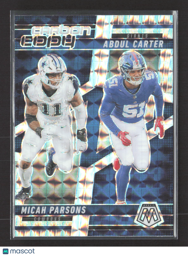 2025 Panini Mosaic Prizm Carbon Copy Micah Parsons Abdul Carter #CCO-5