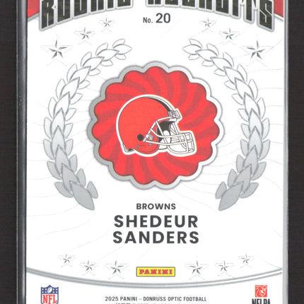 2025 Panini Donruss Optic Rookie Recruits Shedeur Sanders #20 RC