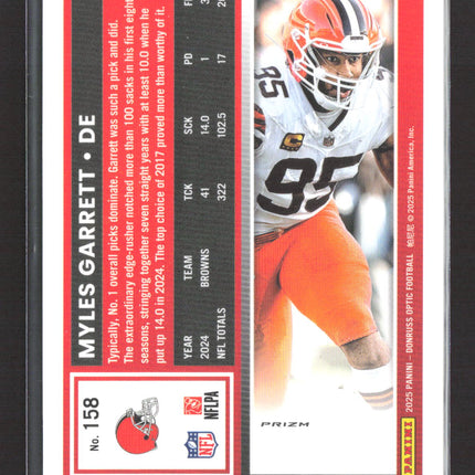 2025 Panini Donruss Optic Prizm Myles Garrett #158 holo