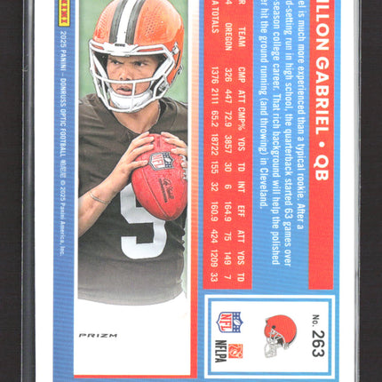 2025 Panini Donruss Optic Prizm Dillon Gabriel #263 Blue