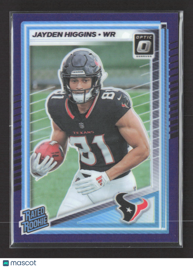 2025 Panini Donruss Optic Prizm Jayden Higgins #225 Purple 39/60