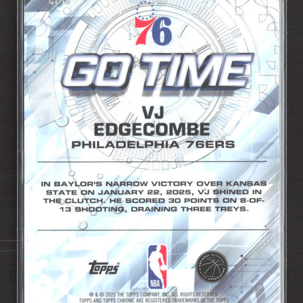 2025 Topps Chrome Go Time VJ Edgecombe #GT-18 RC