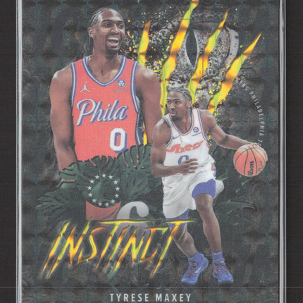 2025 Topps Chrome Instinct Tyrese Maxey #INS-6 gold Refractor 07/50