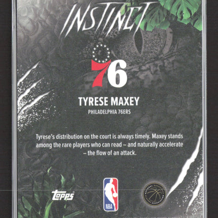 2025 Topps Chrome Instinct Tyrese Maxey #INS-6 gold Refractor 07/50