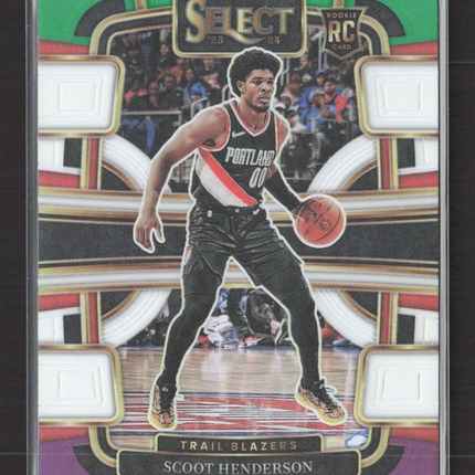 2024 Panini Select Basketball Concourse Scoot Henderson #77 Green Purple RC