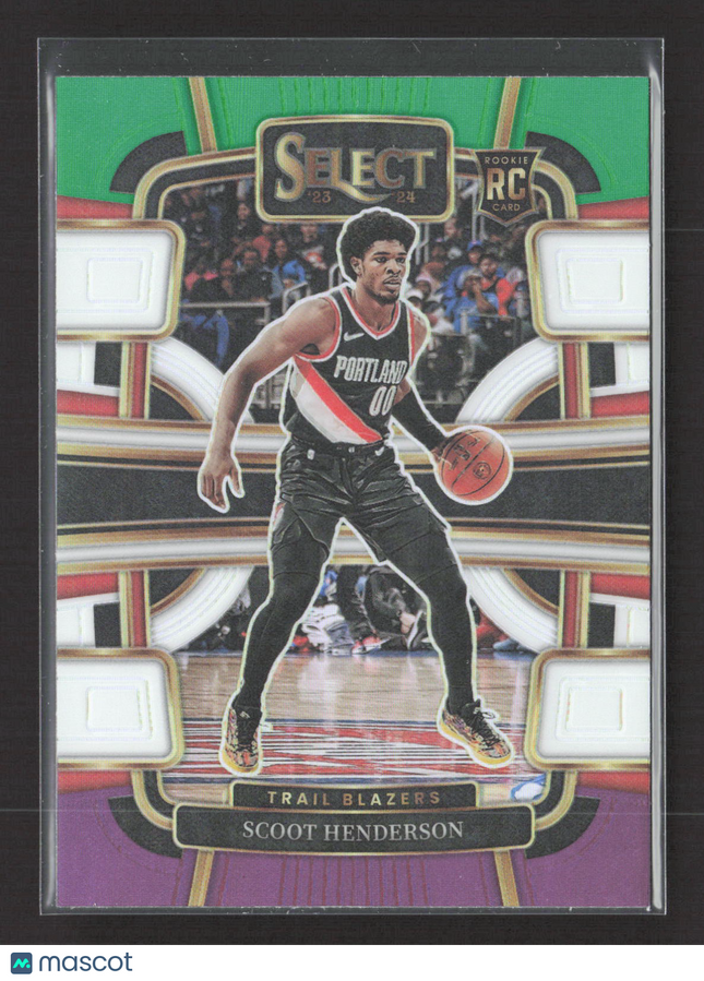 2024 Panini Select Basketball Concourse Scoot Henderson #77 Green Purple RC
