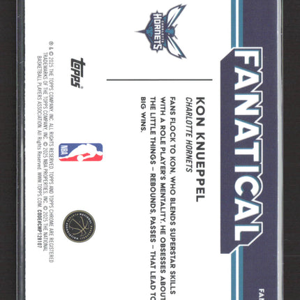 2025 Topps Chrome Fanatical Kon Knueppel #FAN-24 RC