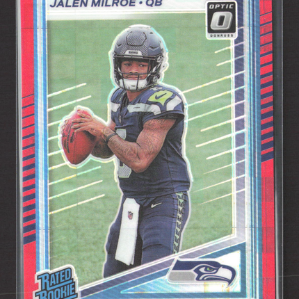 2025 Panini Donruss Optic Prizm Jalen Milroe #307 Red